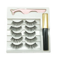 Wholesale 5 Pair Magnetic Eyelashes Eyeliner Set False Mink 3D Private Label Magnetic Eyelashes